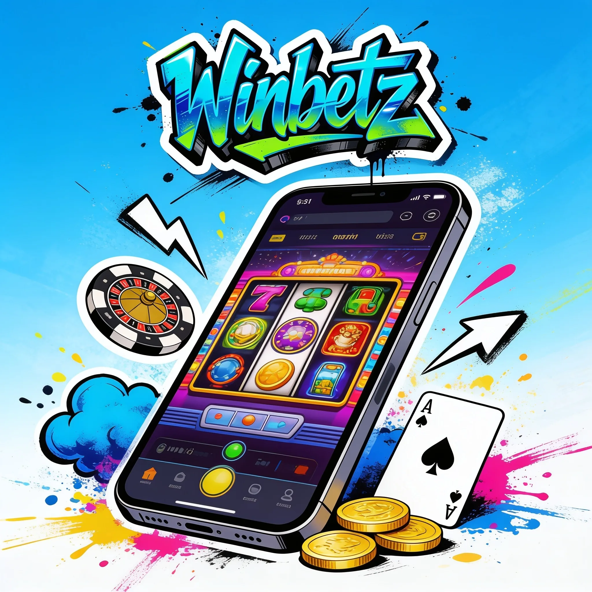 Téléphone affichant une machine à sous et une roulette